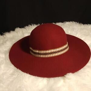 Francesca's Collections Red Wide-Brimmed Hat